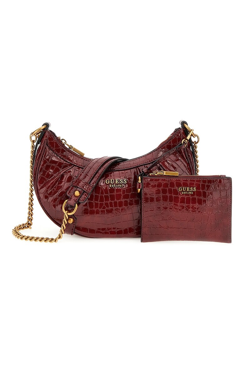 

Сумка Clelia с шагренью Guess, коричневый
