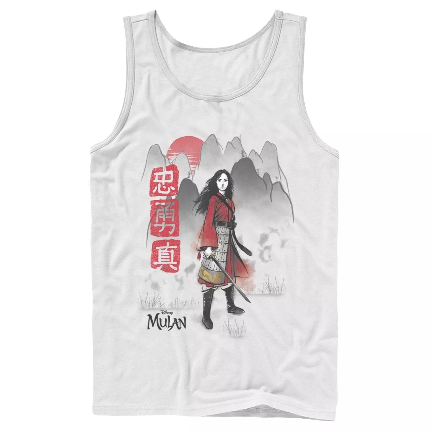 

Мужская майка Disney Mulan Live Action с акварельным горным портретом Licensed Character