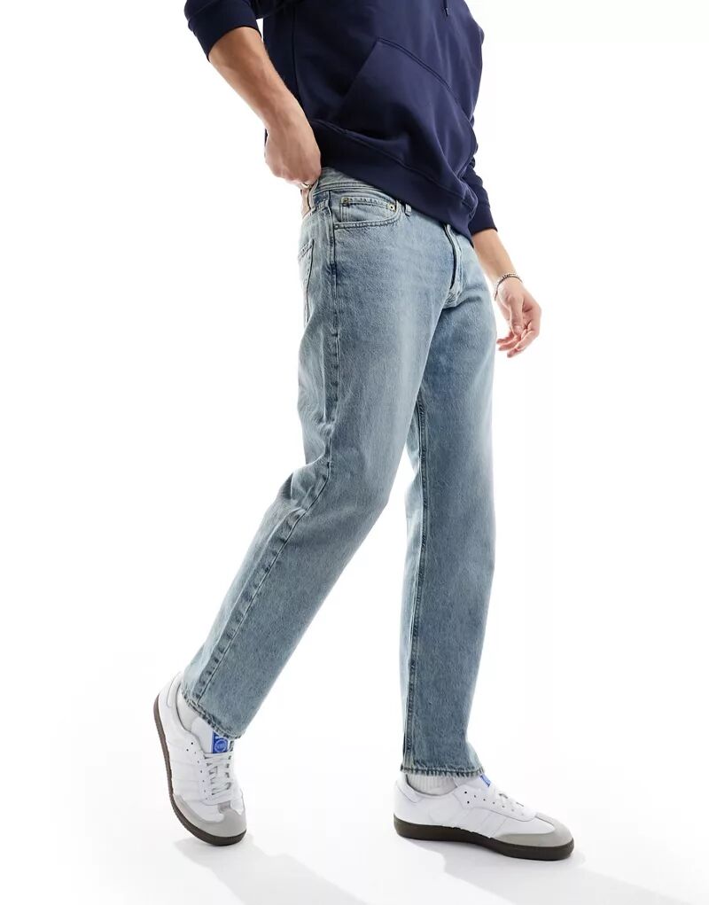 Винтажные джинсы Jack & Jones Chris из однотонной ткани голубого цвета