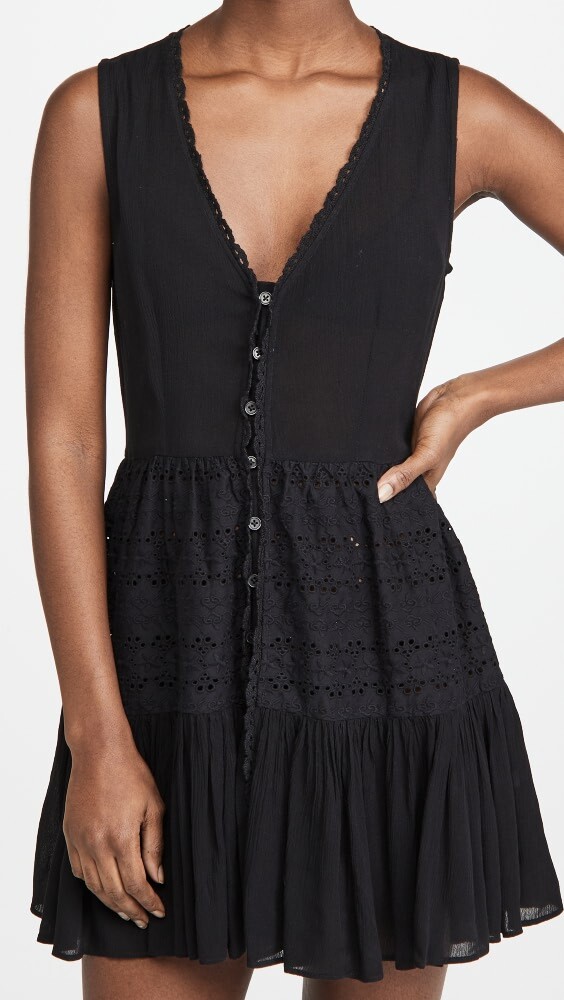 

Платье мини Playa Lucila Eyelet, черный