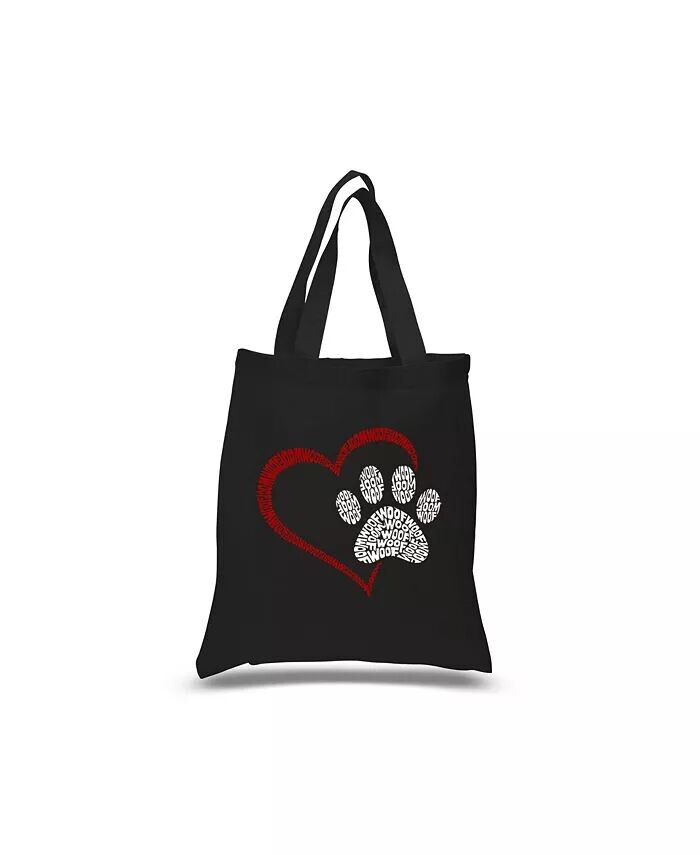 

Paw Heart — маленькая большая сумка Word Art La Pop Art, черный