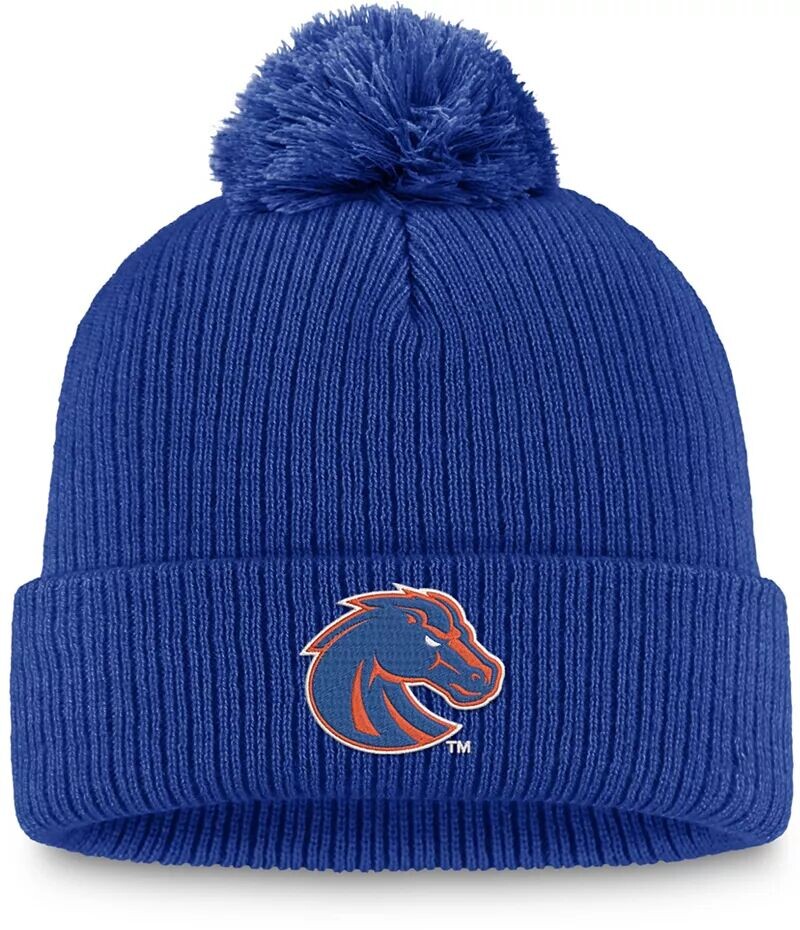 

Синяя вязаная шапка с манжетами и помпонами Top of the World Boise State Broncos