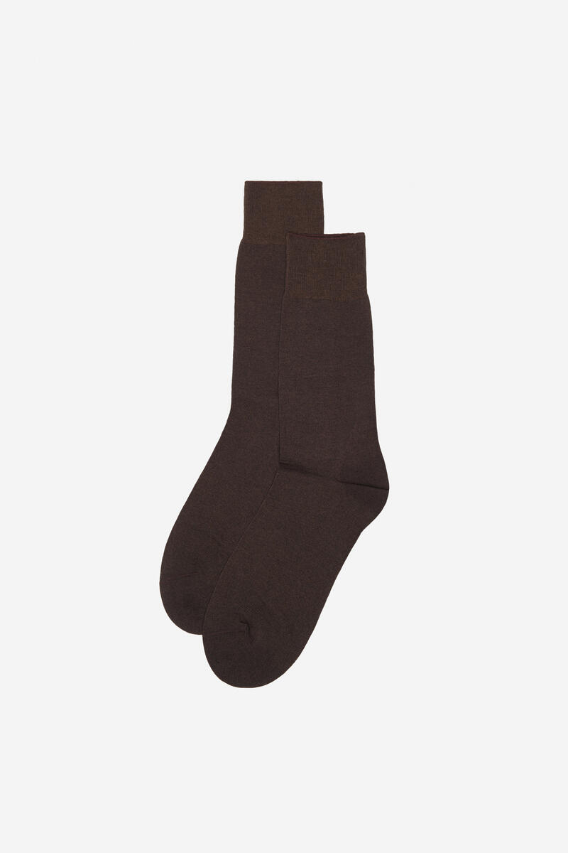 Упаковка из 2 однотонных носков. Cortefiel, темно-коричневый комплект носков из хлопка cortefiel темно синий