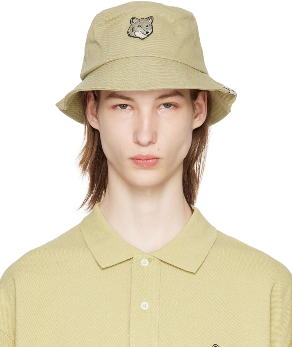 

Бежевая панама с головой лисы Maison Kitsune