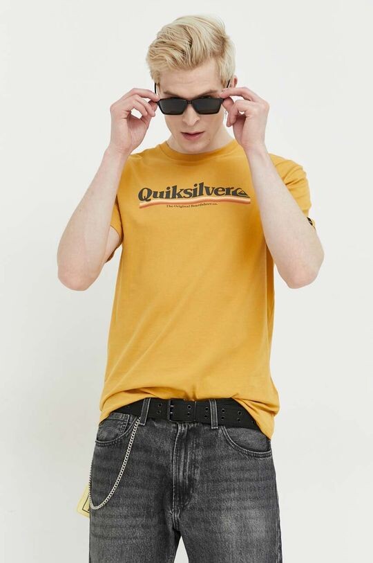 

Хлопковая футболка Quiksilver, желтый