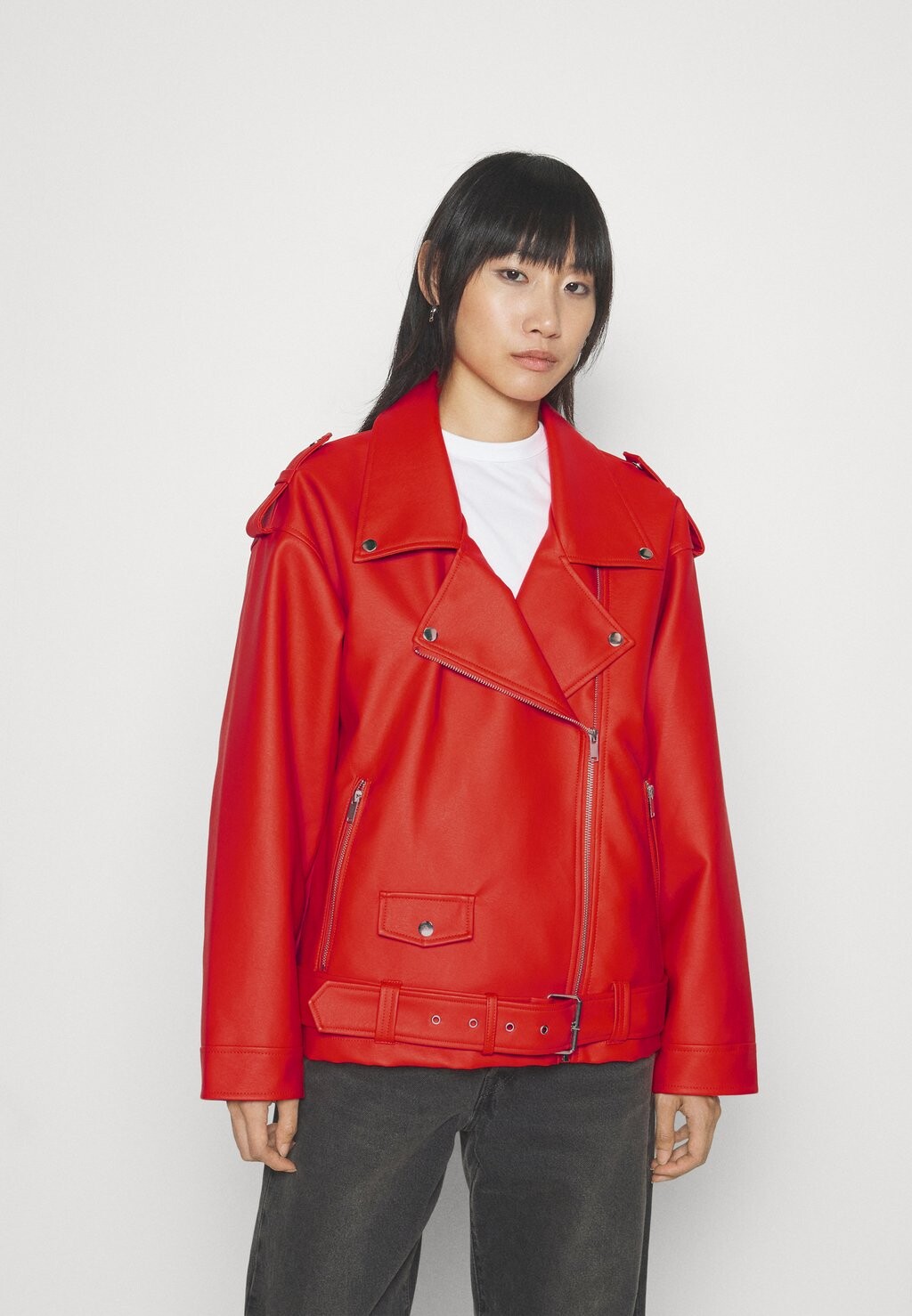 

Куртка из синтетической кожи Noisy May OVERSIZE BIKER JACKET, красный