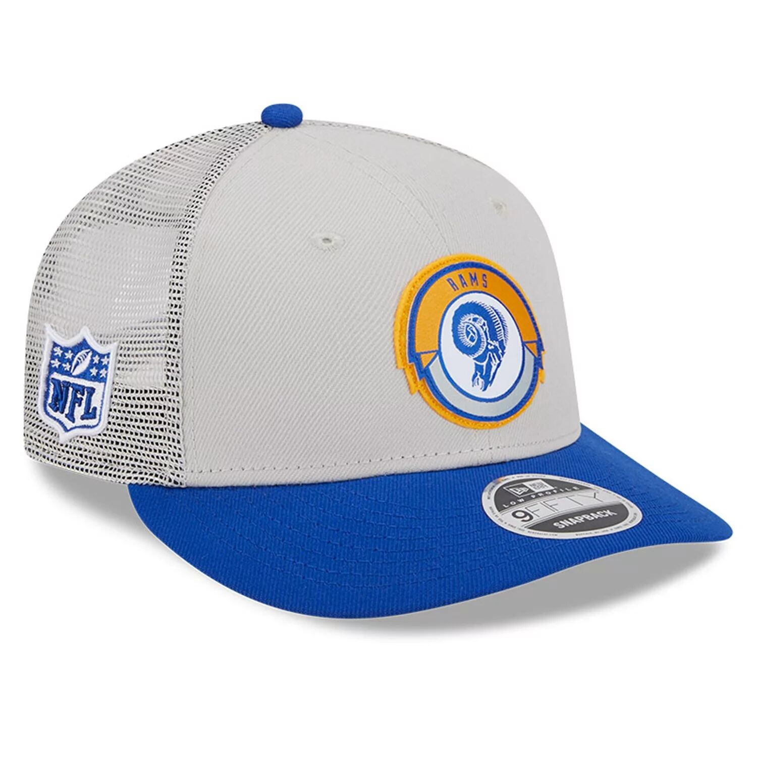 

Мужская кепка New Era Cream/Royal Los Angeles Rams 2023 Sideline Historic Low Profile 9FIFTY Snapback Hat
