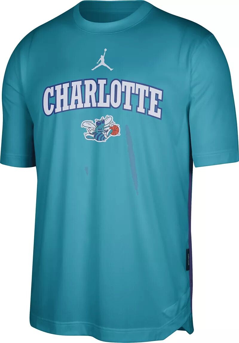

Мужская футболка Nike Charlotte Hornets Teal Hardwood Classic Pregame