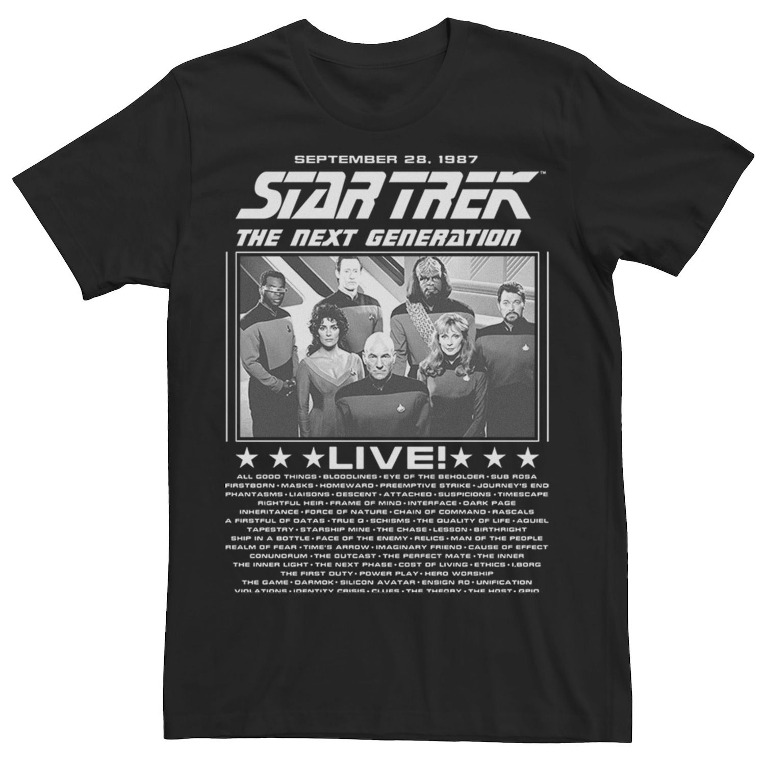 Мужская футболка с плакатом Star Trek The Next Generation Live Licensed Character фигурка reaction figure star trek the next generation – wave 1 – data 9 см