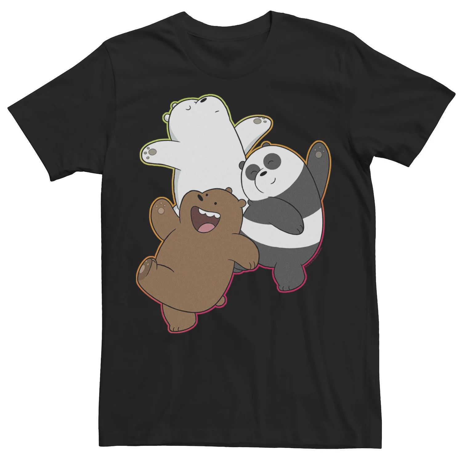 цена Мужская футболка с градиентным контуром Cartoon Network We Bare Bears Dancing Licensed Character