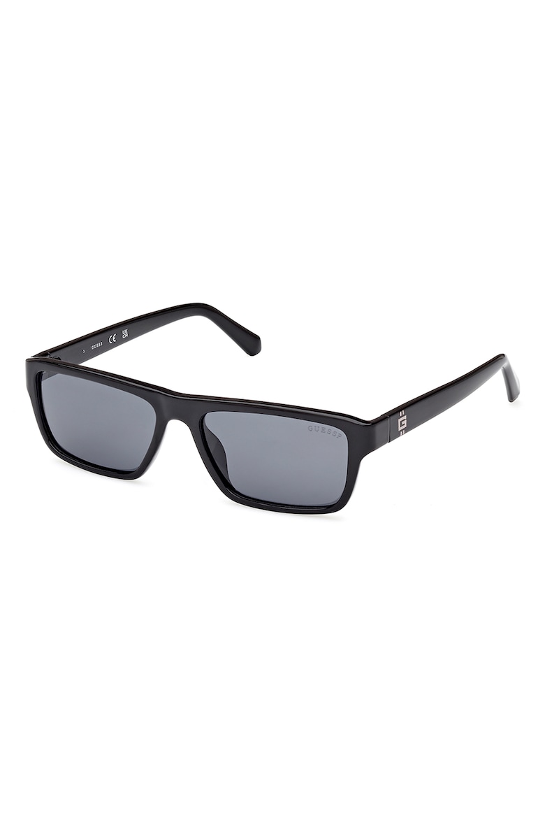 однотонные прямоугольные солнцезащитные очки sting серый Однотонные прямоугольные солнцезащитные очки Guess, черный