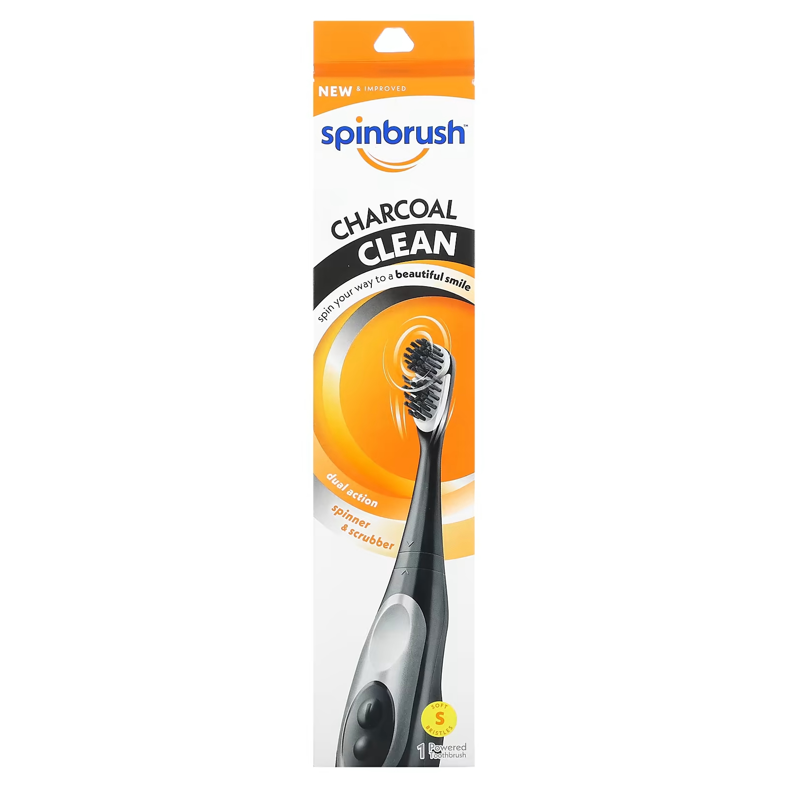 сменная головка щетки для чувствительного очищения Зубная щетка Spinbrush Charcoal Clean Power Soft