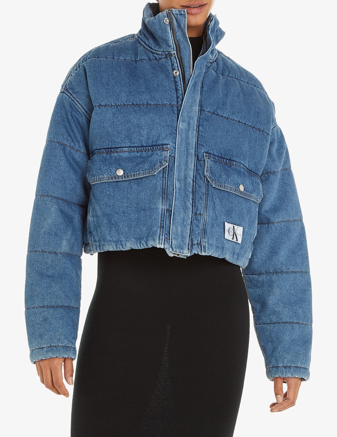 

Легкая джинсовая куртка-пуховик Calvin Klein Jeans, синий