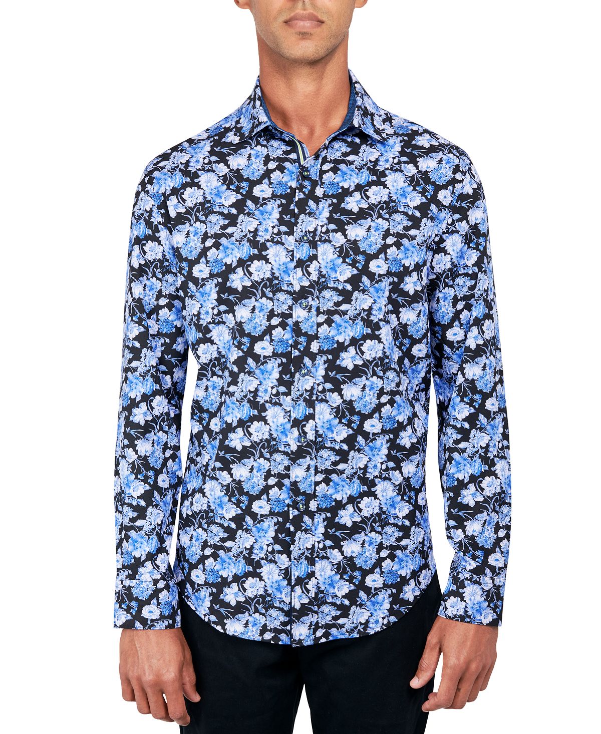 Мужская рубашка на пуговицах стандартного кроя без утюга Performance Stretch с цветочным принтом Society of Threads