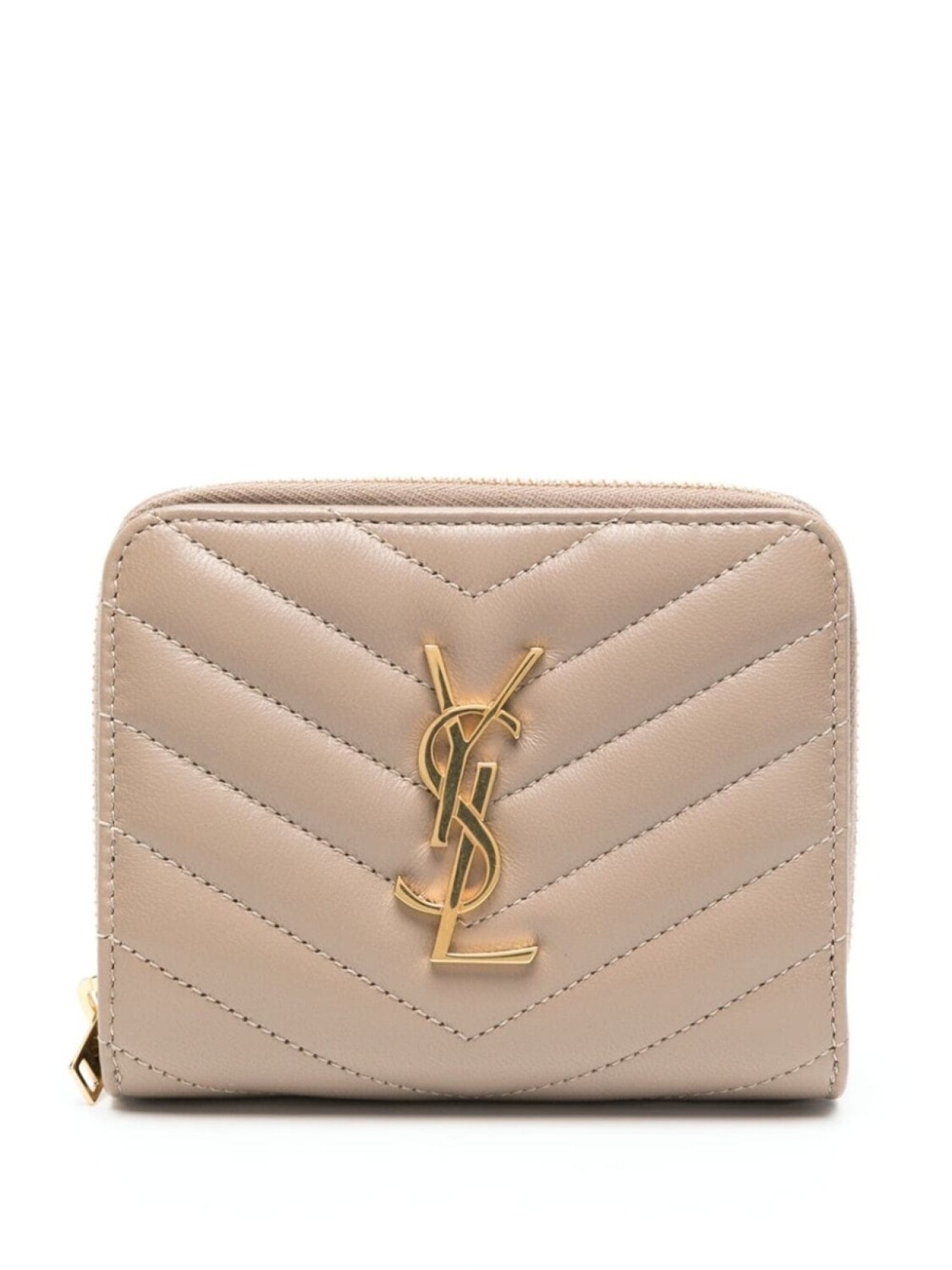 

Saint Laurent стеганый кошелек с логотипом Cassandre, нейтральный цвет