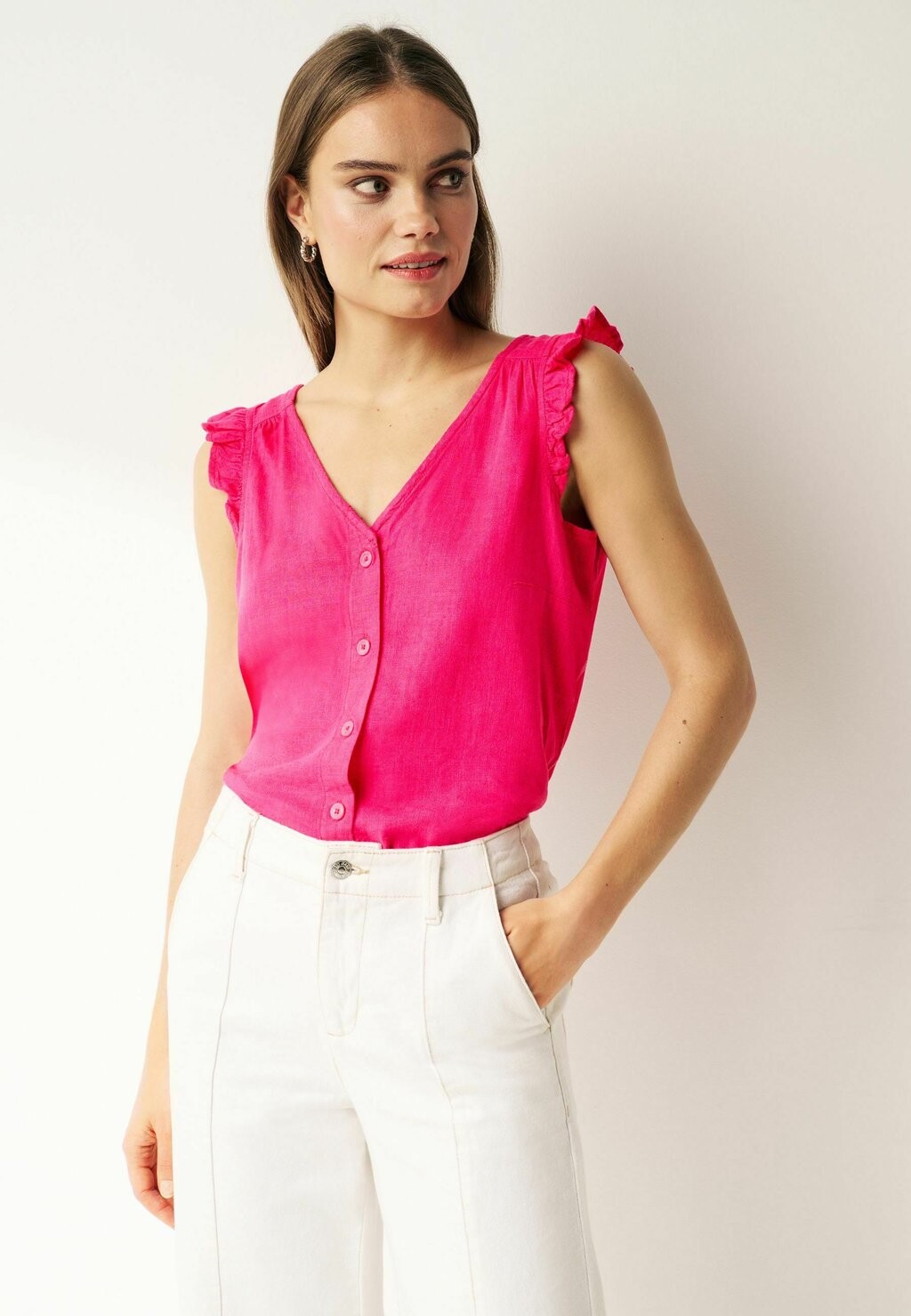 Блузка BLEND RUFFLE SLEEVE Next, цвет pink блузка one shoulder sleeve next цвет red