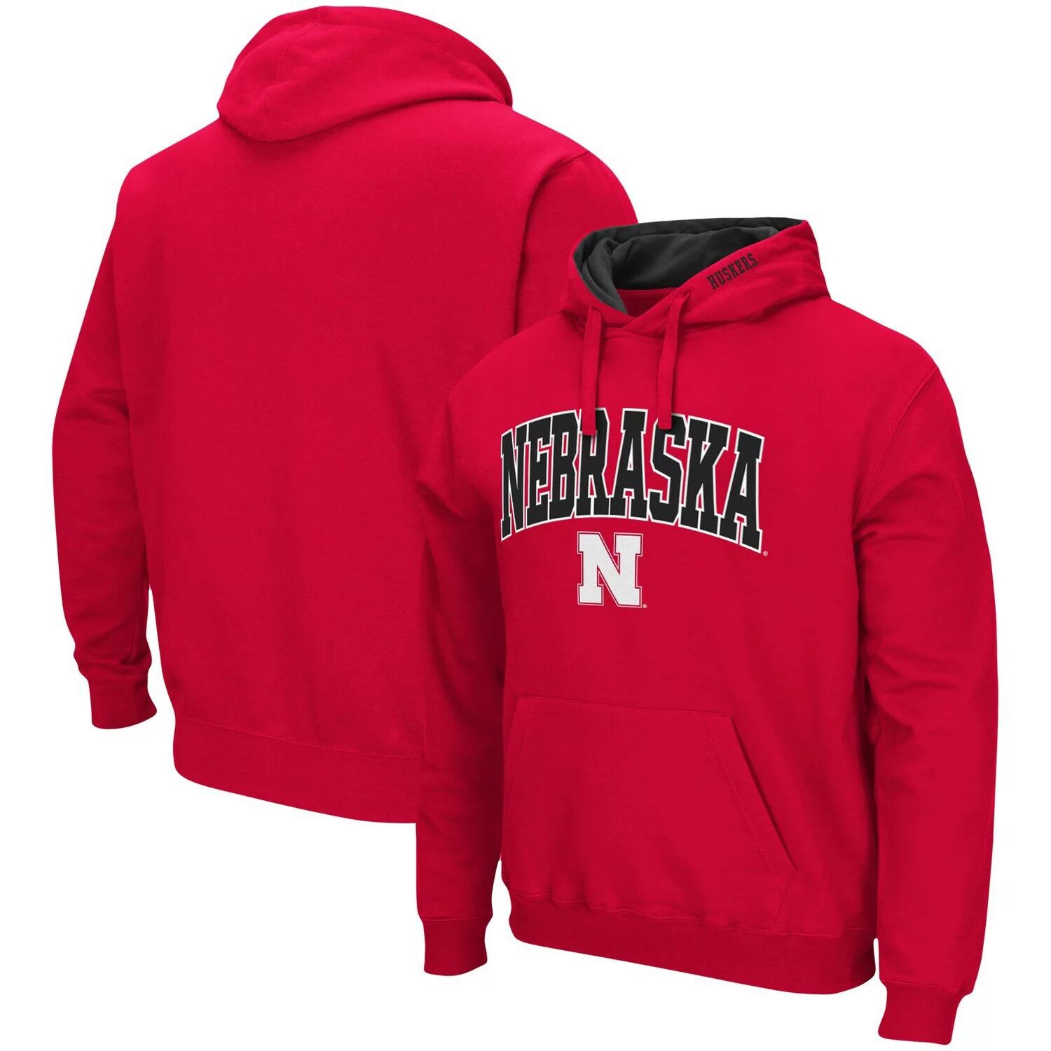 

Мужской пуловер с капюшоном Scarlet Nebraska Huskers Arch & Logo 3.0 Colosseum