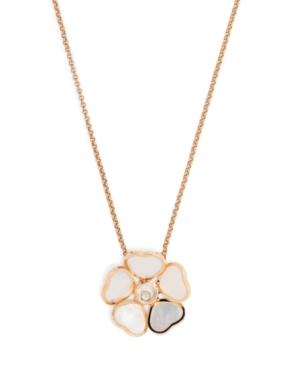 

Колье Happy Hearts Flower из розового золота с бриллиантом Chopard, золотой