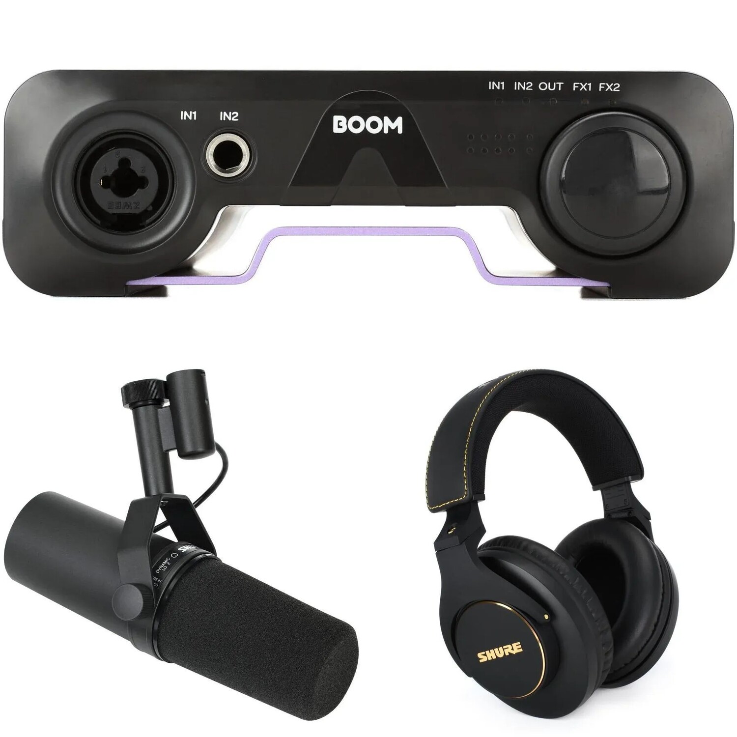 

Комплект аудиоинтерфейса Apogee Boom 2x2 USB-C и динамического микрофона Shure SM7B