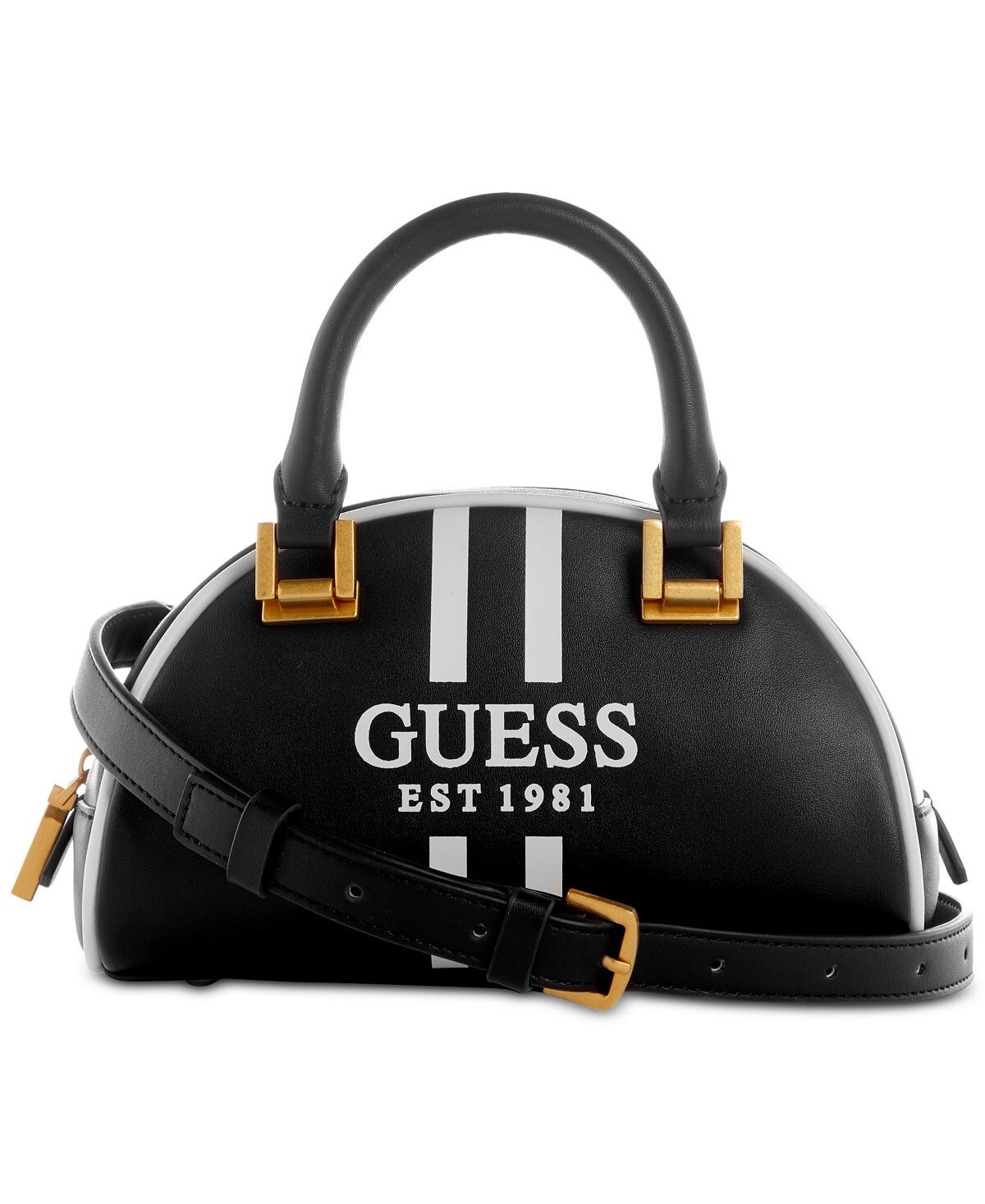 

Миниатюрная сумка через плечо Mildred с двойной ручкой сверху GUESS, черный