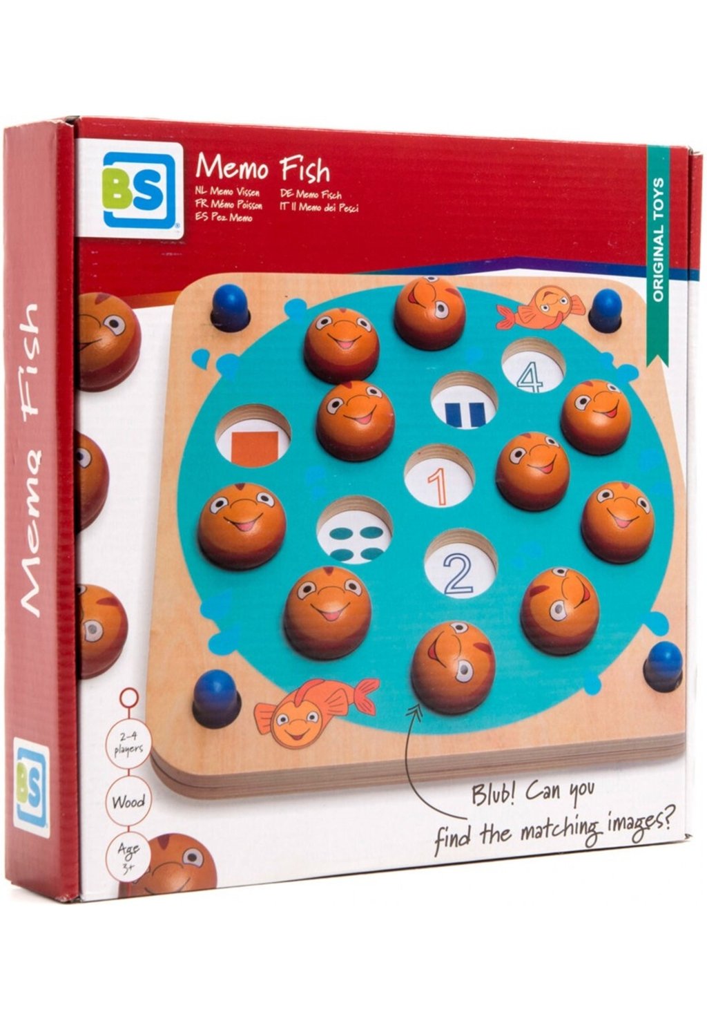 Игра настольная MEMO FISH Bs Toys, цвет multi-coloured