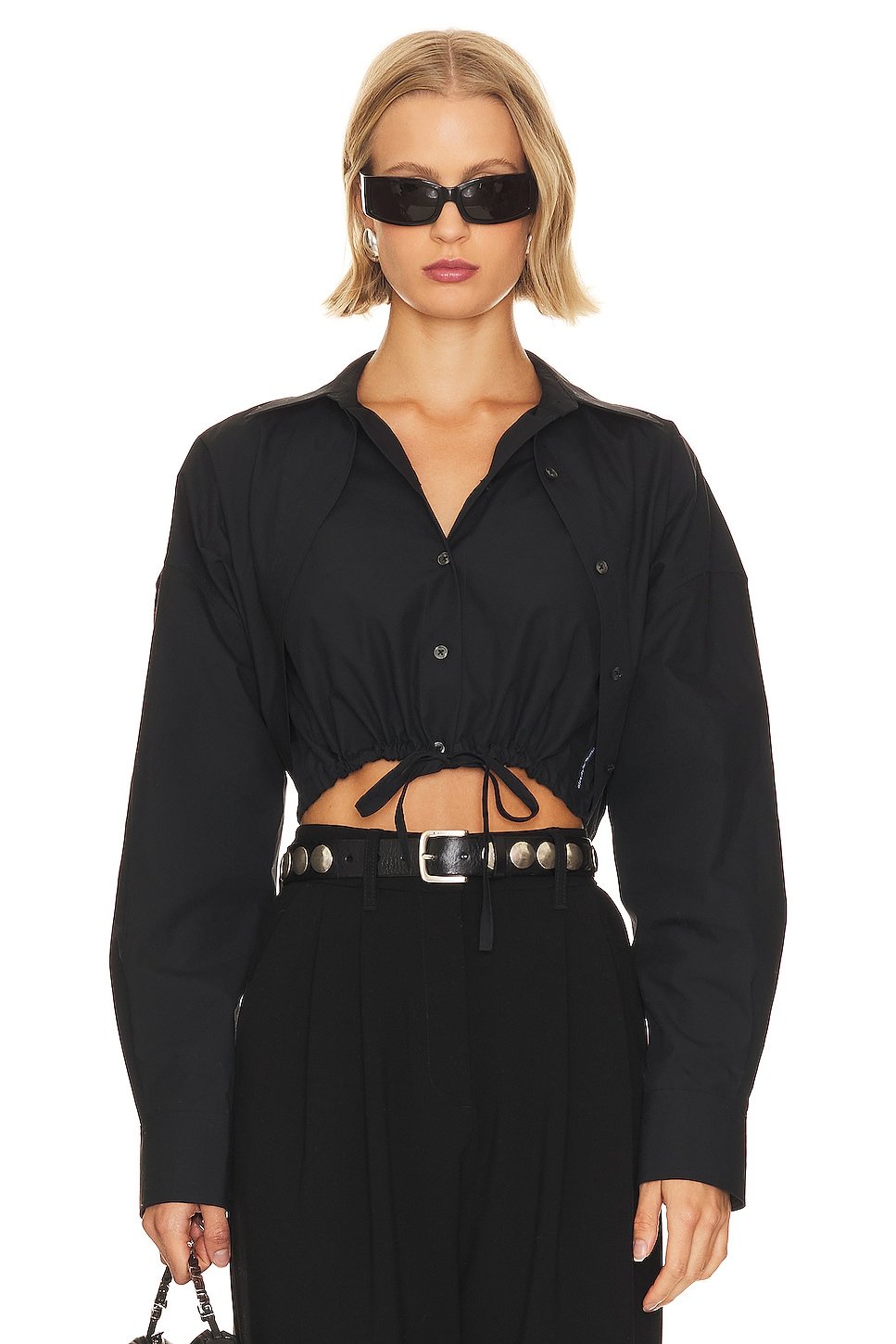 

Рубашка Alexander Wang Double Layered Cropped, черный