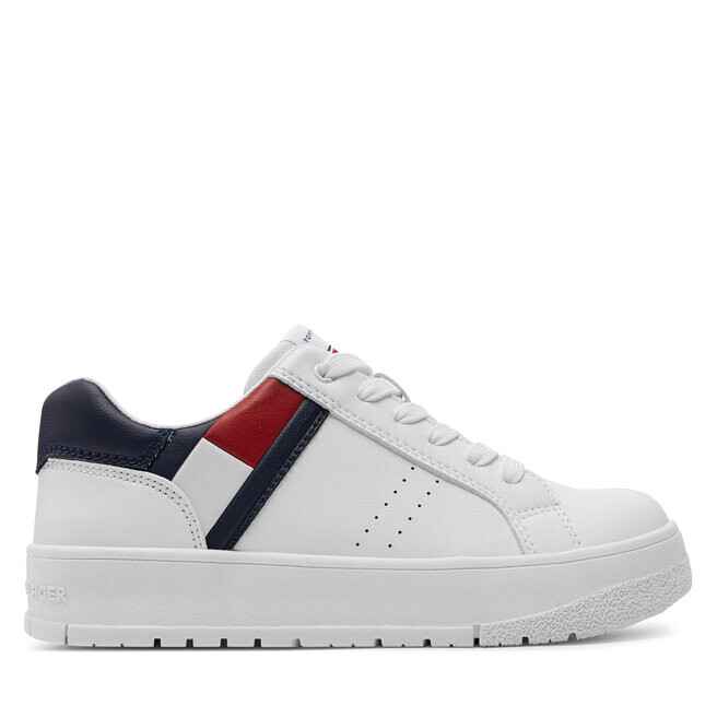 

Кроссовки Tommy Hilfiger Flag Low Cut Lace-Up T3X9-33356-1355 S Bianco 100, белый