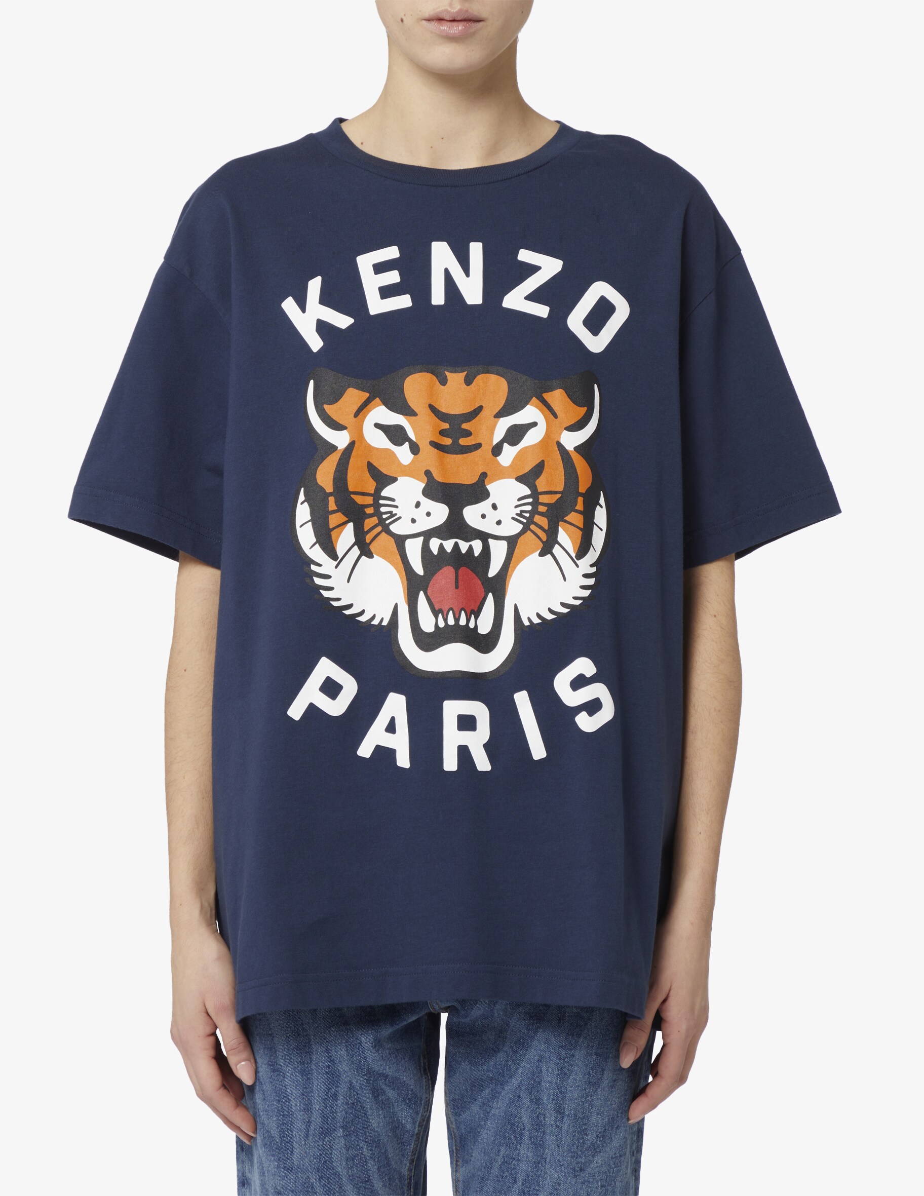 Футболка оверсайз Lucky Tiger Kenzo, синий худи kenzo lucky tiger popover темно синий