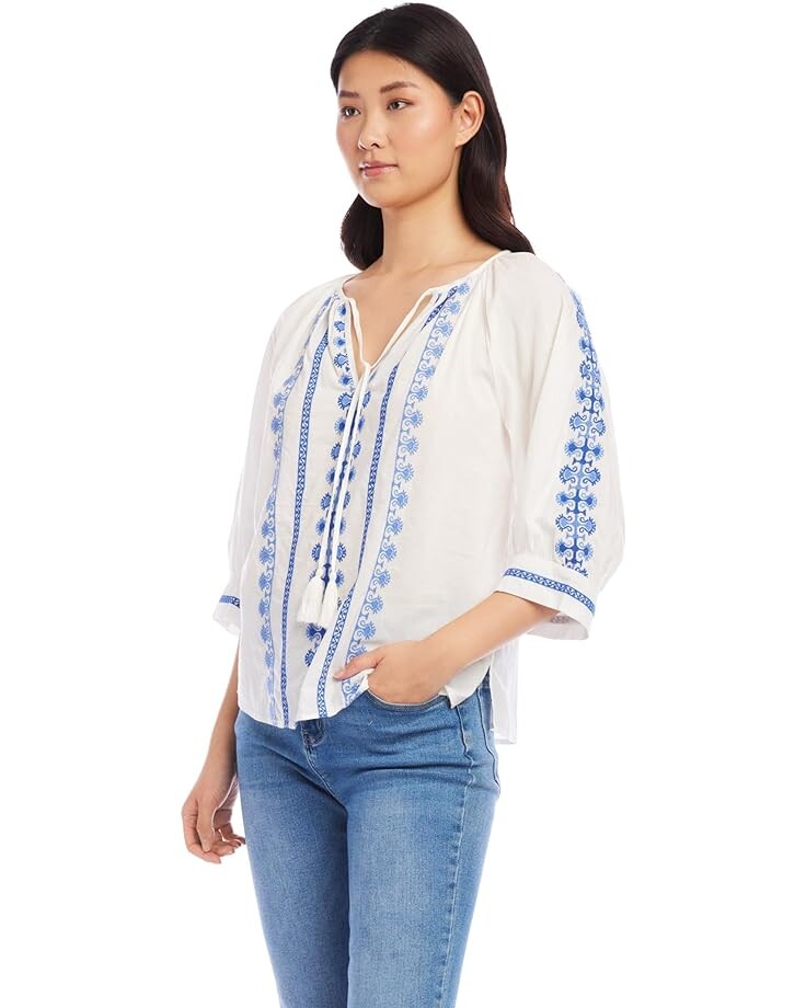 

Топ Karen Kane Embroidered Top, белый