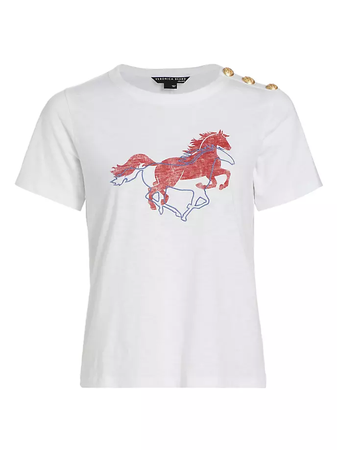 

Футболка с рисунком Carla Horse Veronica Beard, белый