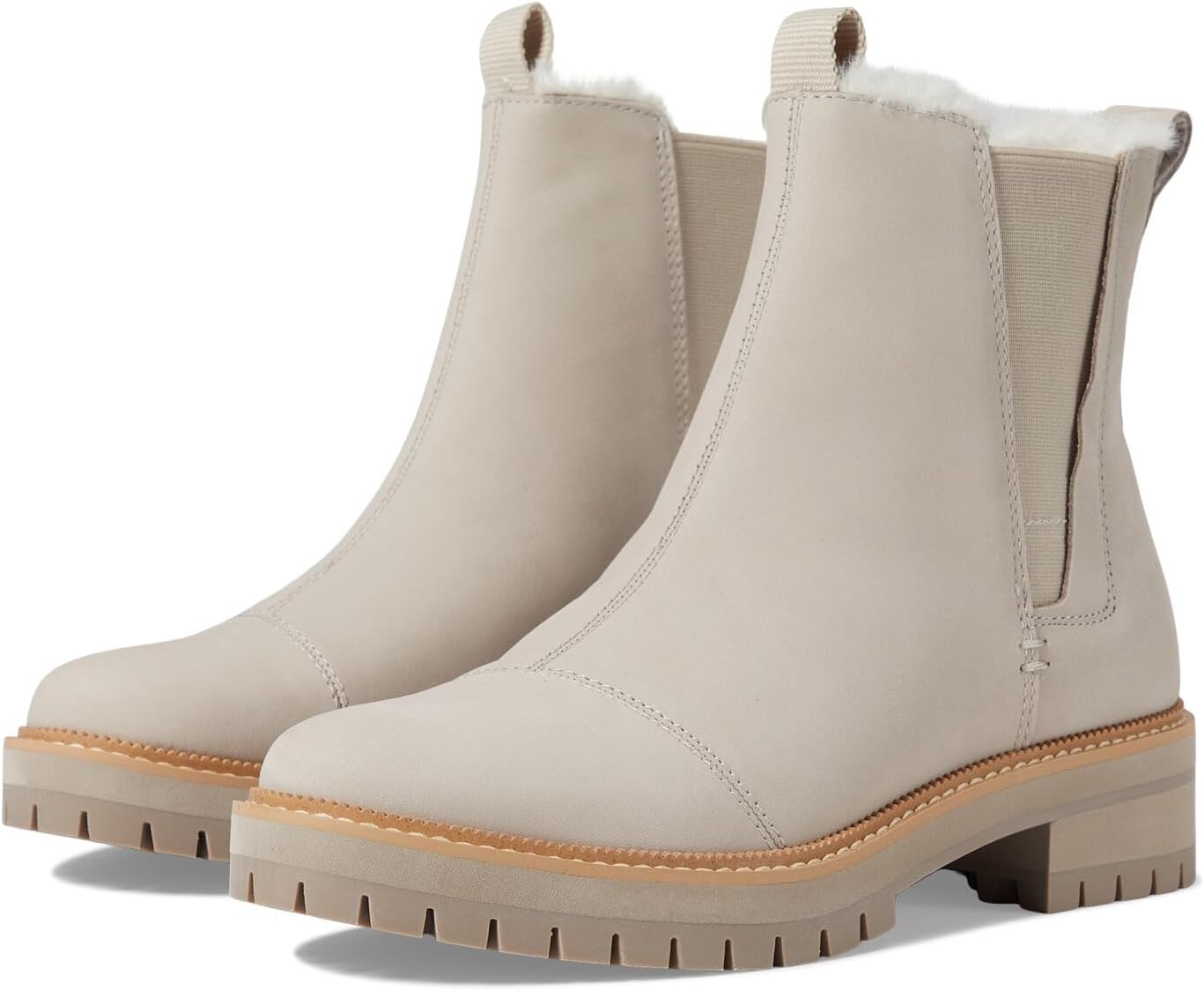 

Ботинки Челси Dakota TOMS, цвет Water-Resistant Pebble Grey Leather/Faux Fur