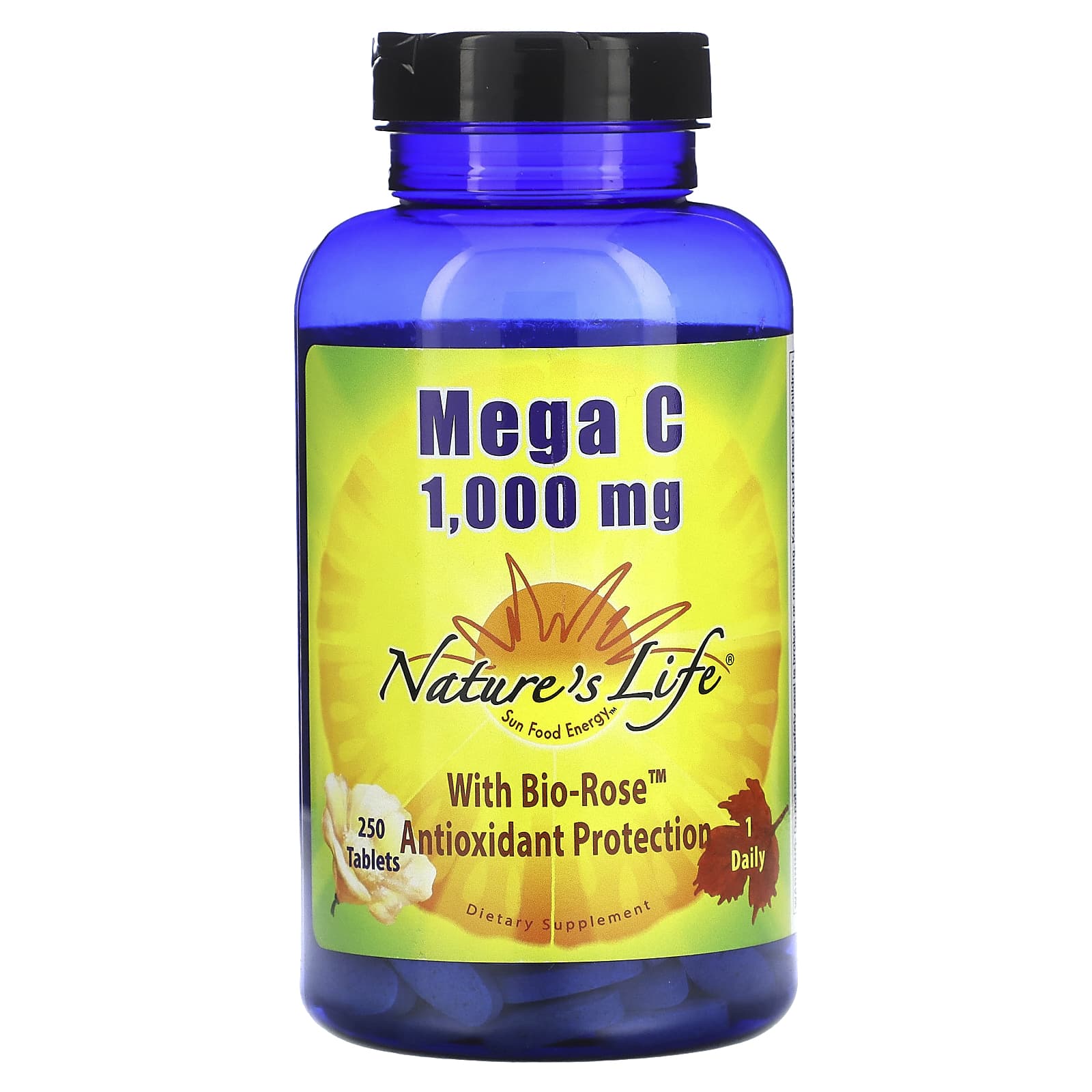 

Mega C с био-розой, 1000 мг, 250 таблеток, Nature's Life