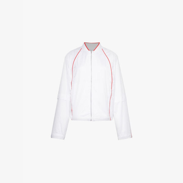 

Куртка свободного кроя с фирменным принтом и ребристым вырезом горловины Nike X Jacquemus, белый
