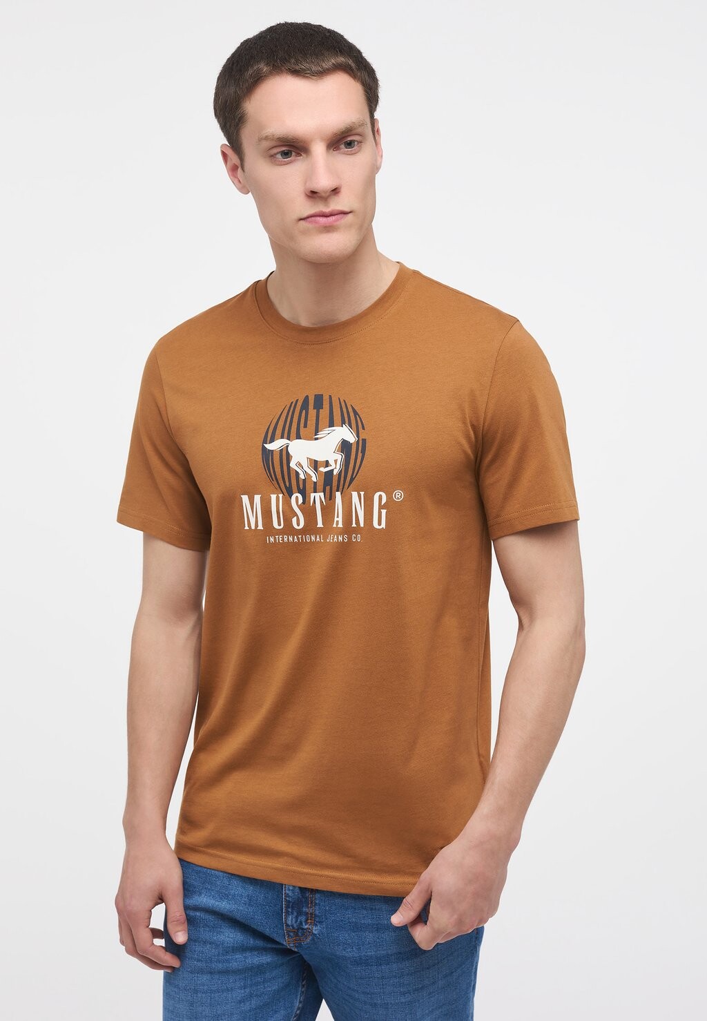 

Футболка с принтом Mustang, светло-коричневый