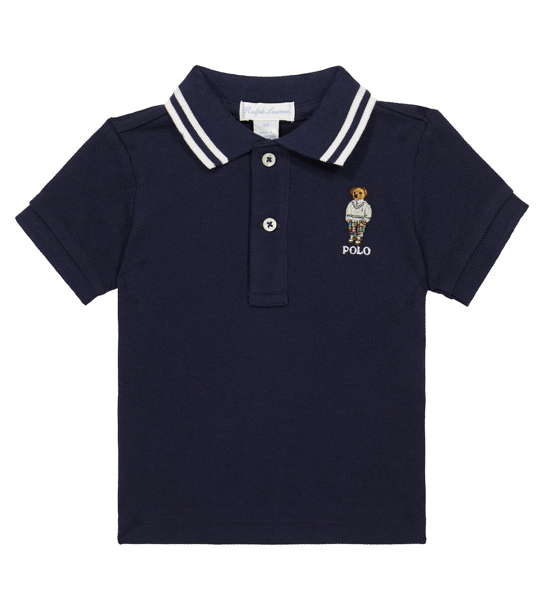 

Рубашка-поло из хлопка baby polo bear Polo Ralph Lauren Kids, синий