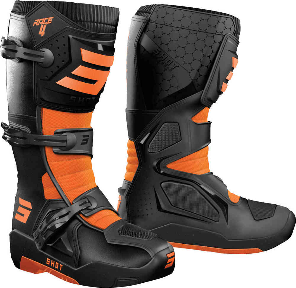 Ботинки для мотокросса Race 4 Shot, черный/оранжевый