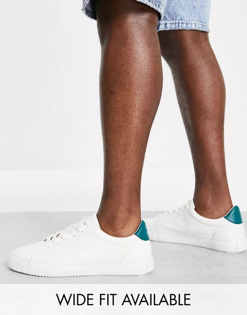

Белые кроссовки ASOS с зеленой деталью на каблуке