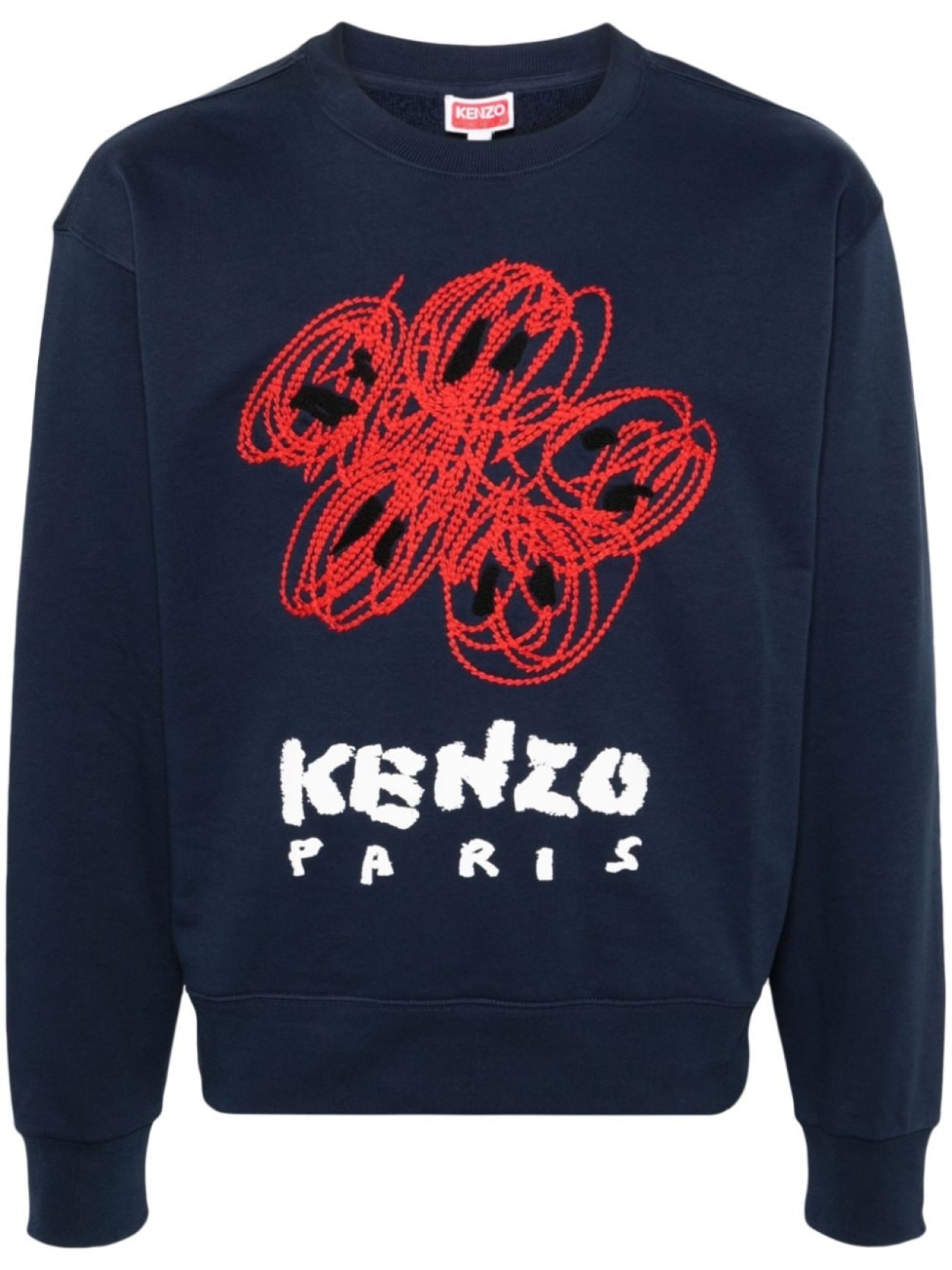 

Kenzo толстовка Varsity Drawn с цветочной вышивкой, синий