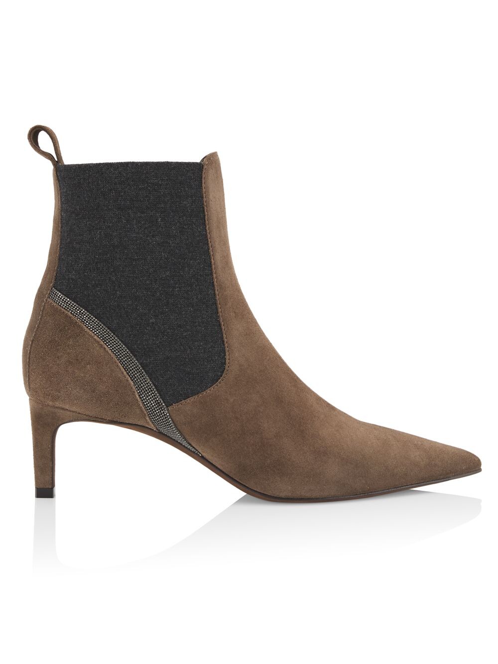 

Замшевые ботильоны 65MM Brunello Cucinelli, коричневый