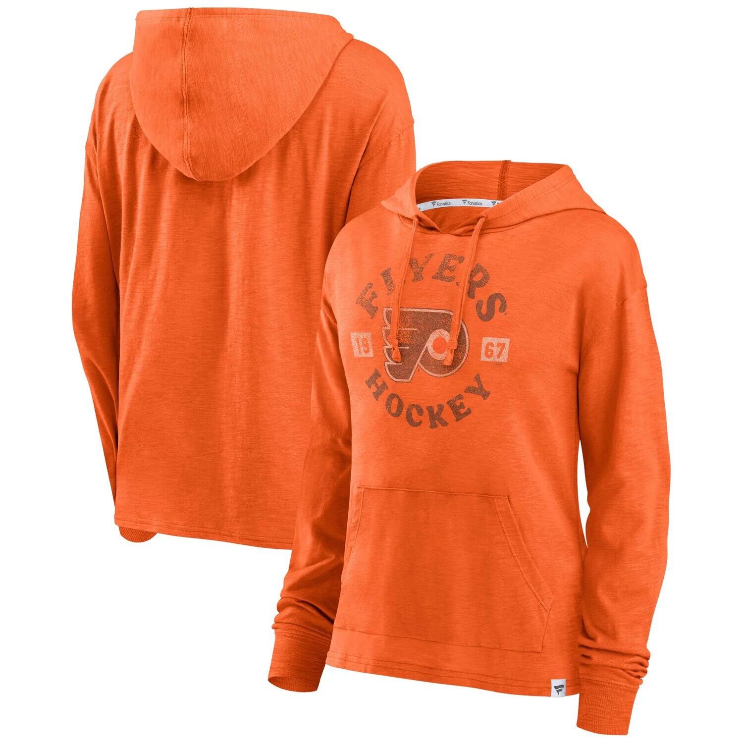 

Женский пуловер с капюшоном Fanatics Orange Philadelphia Flyers Heritage Salvation вафельного цвета Fanatics