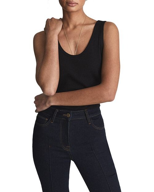 

Фиолетовая майка в рубчик REISS, цвет Black, Фиолетовый