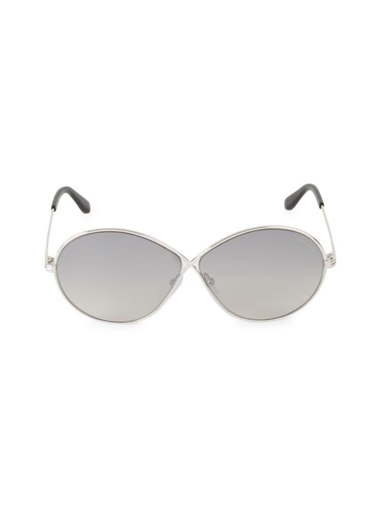 

Солнцезащитные очки в бесконечной оправе 64MM Tom Ford, серебро
