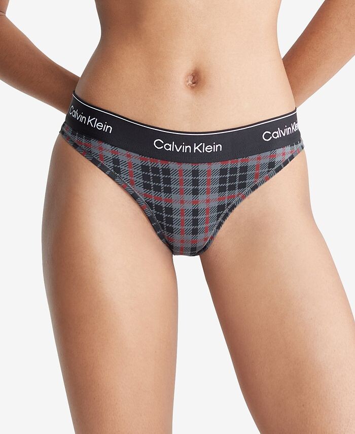 

Женское современное хлопковое праздничное нижнее белье бикини QF7778 Calvin Klein, серый