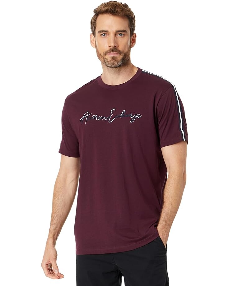 

Футболка Armani Exchange Script Logo, цвет Winetasting