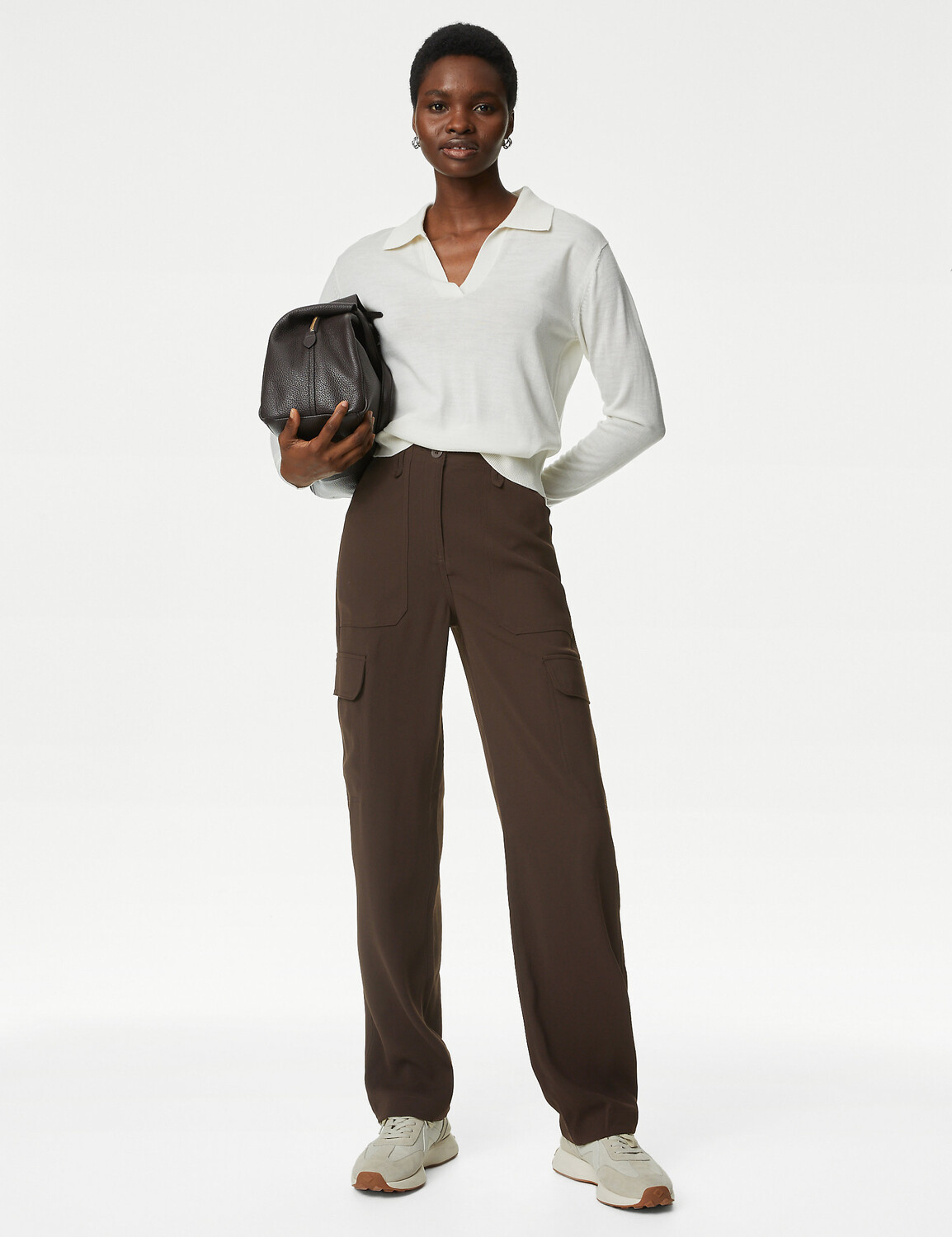 

Свободные брюки карго из крепа Marks & Spencer