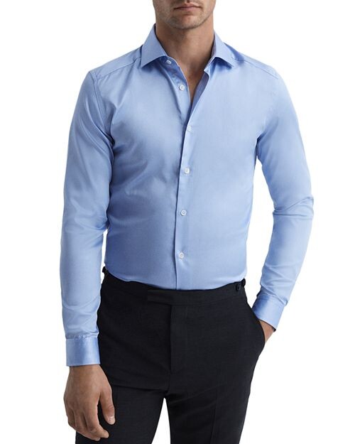 

Классическая рубашка узкого кроя с длинными рукавами REISS, цвет Blue