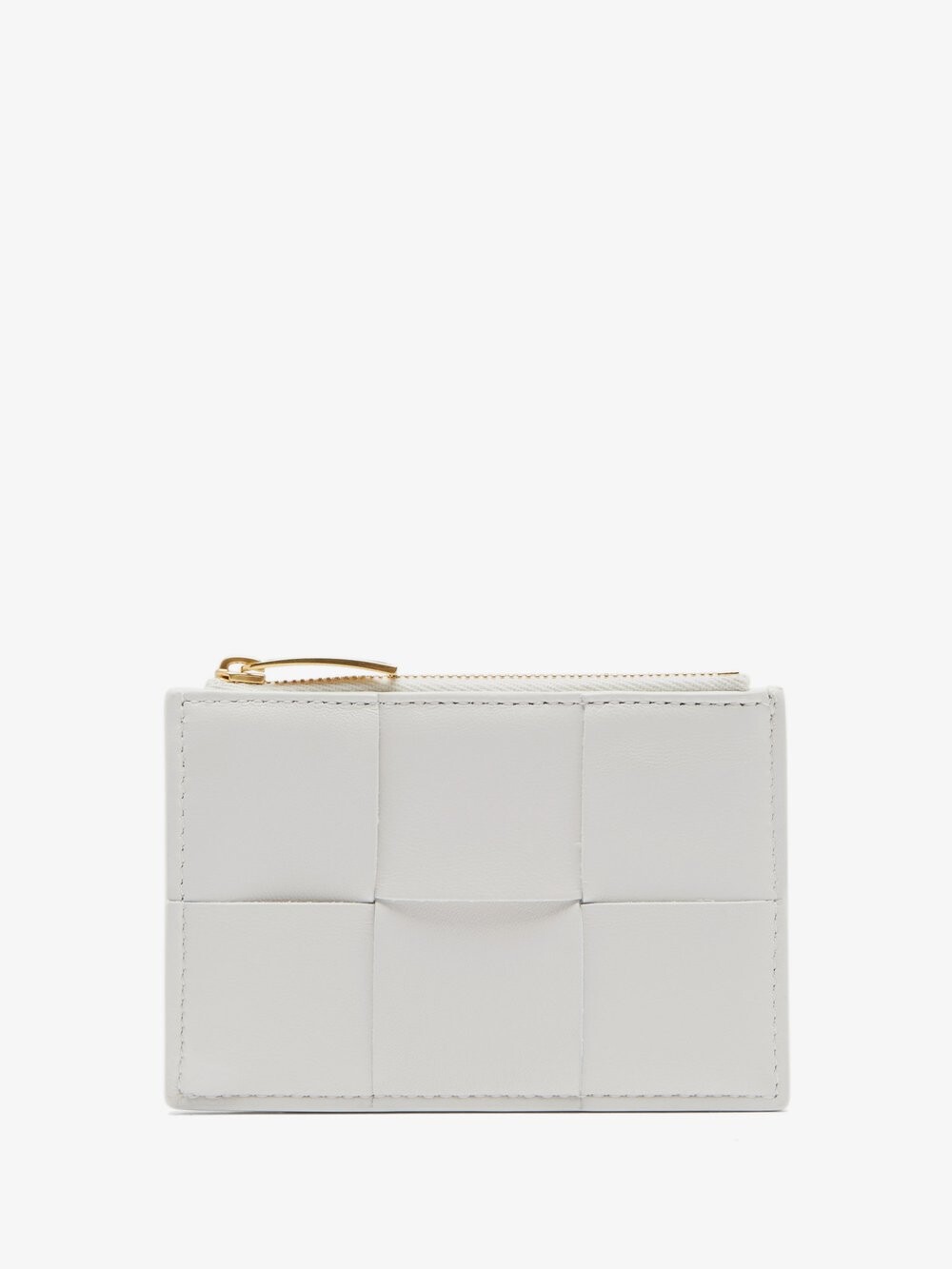 

Визитница из плетеной кожи с кассетой Bottega Veneta, белый