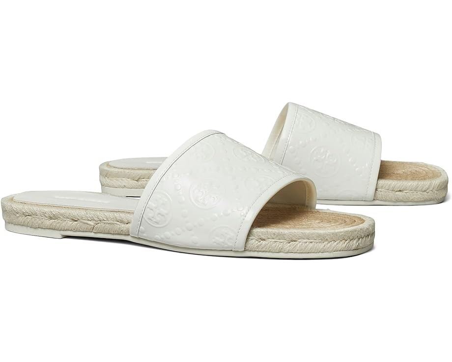 

Сандалии Tory Burch T Monogram Espadrille Slide, цвет Gardenia