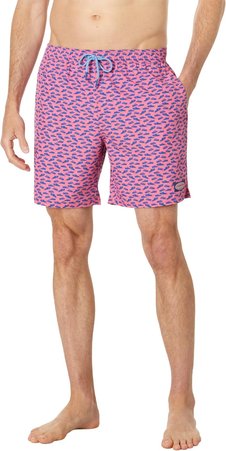 

Счастливые плавки с принтом Vineyard Vines, цвет Picnic Boat Sail Red