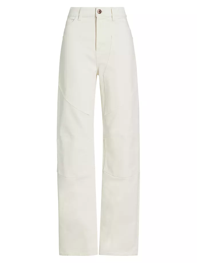 Прямые эластичные джинсы Diana Biker с высокой посадкой 3X1, белый